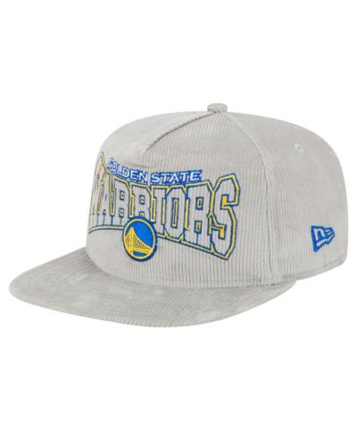 New Era Men's Gray Golden State Warriors Throwback Corduroy Golfer Snapback Hat