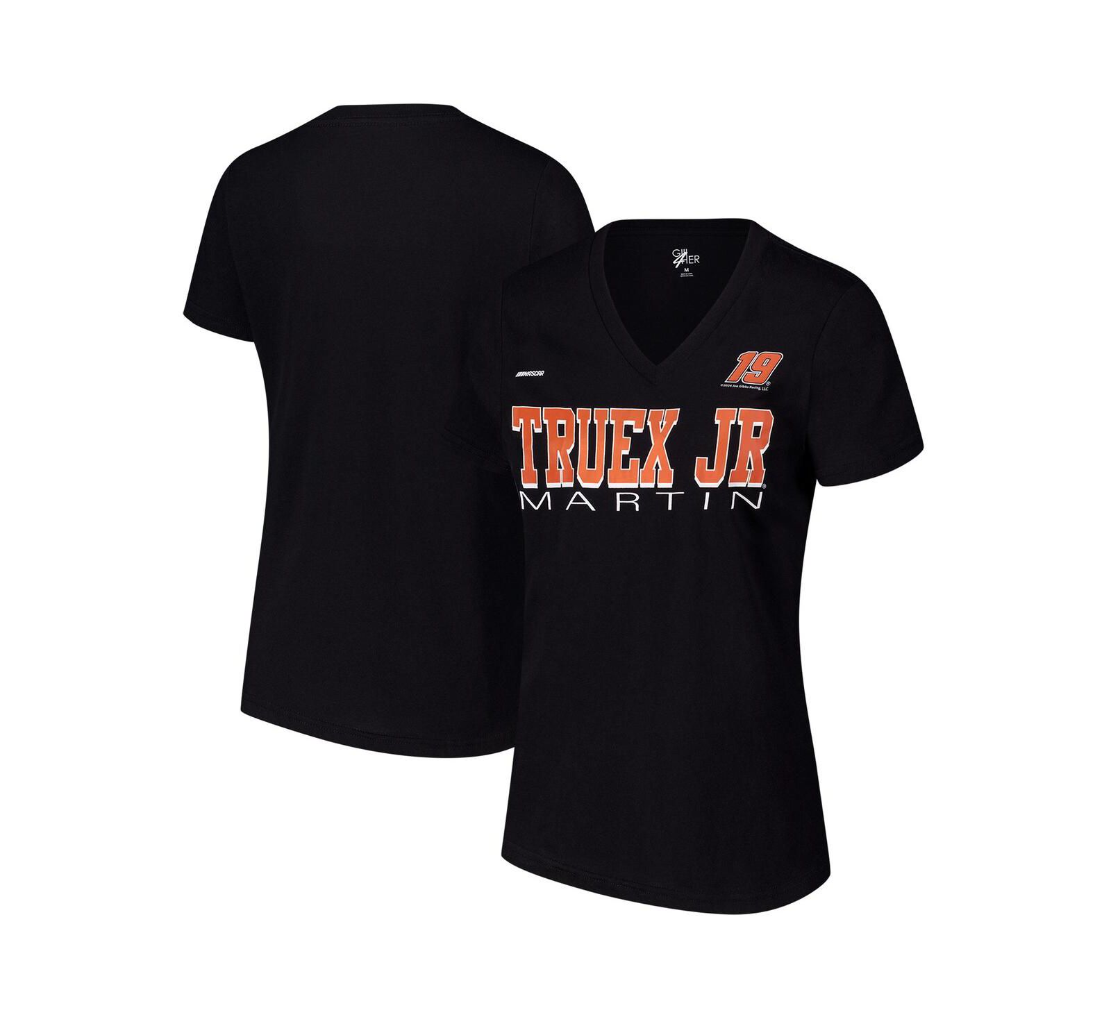 G-III 4Her by Carl Banks Women's Black Martin Truex Jr Strategy V-Neck T-Shirt
