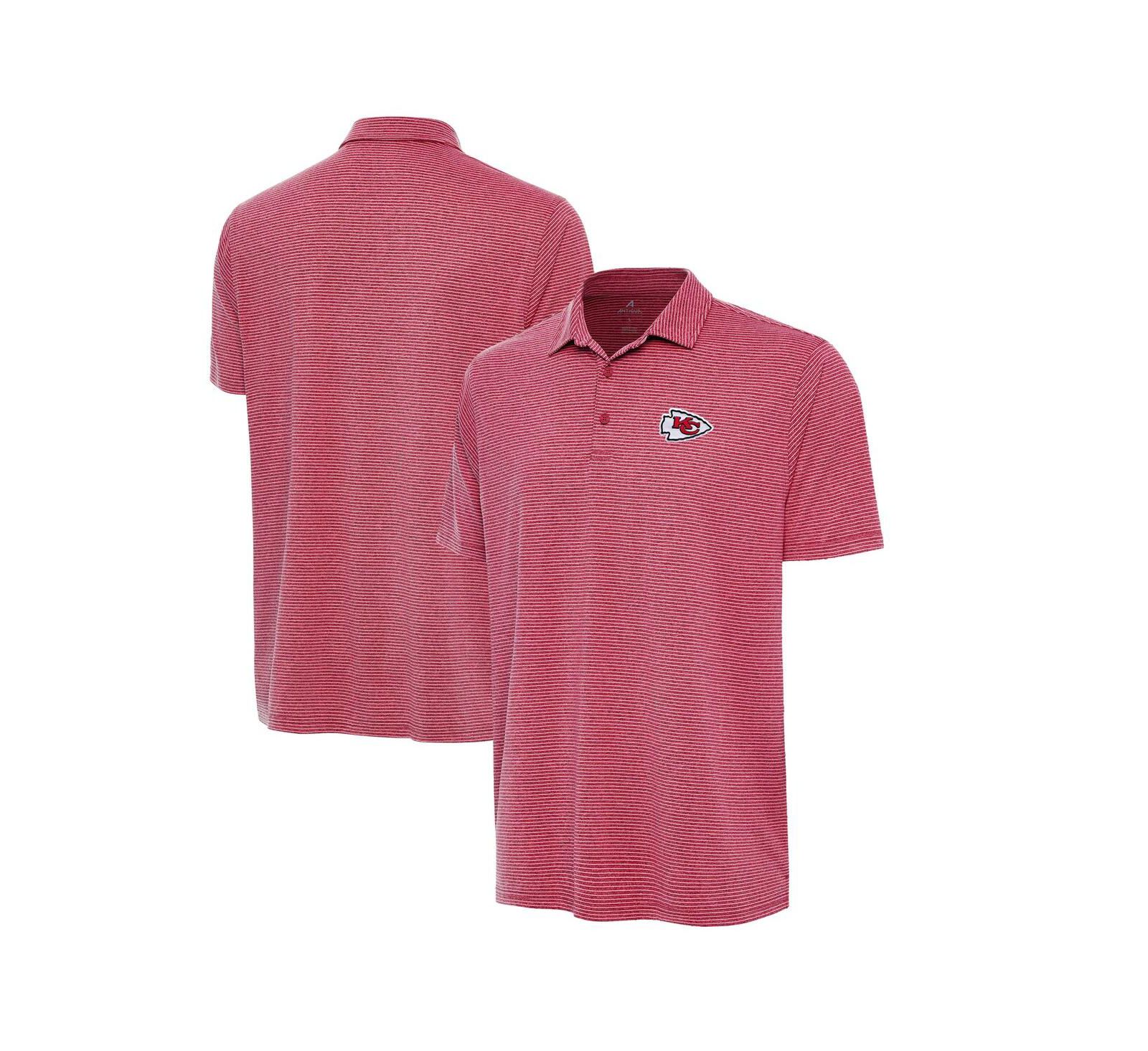 Antigua Men's Heather Red Kansas City Chiefs Scheme Polo Shirt