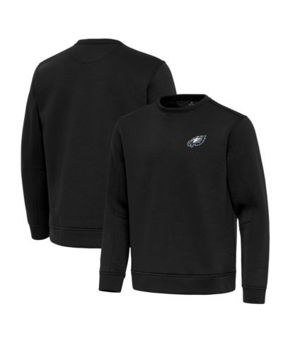 Antigua Men's Black Philadelphia Eagles Relevant Lightweight Pullover Sweatshirt