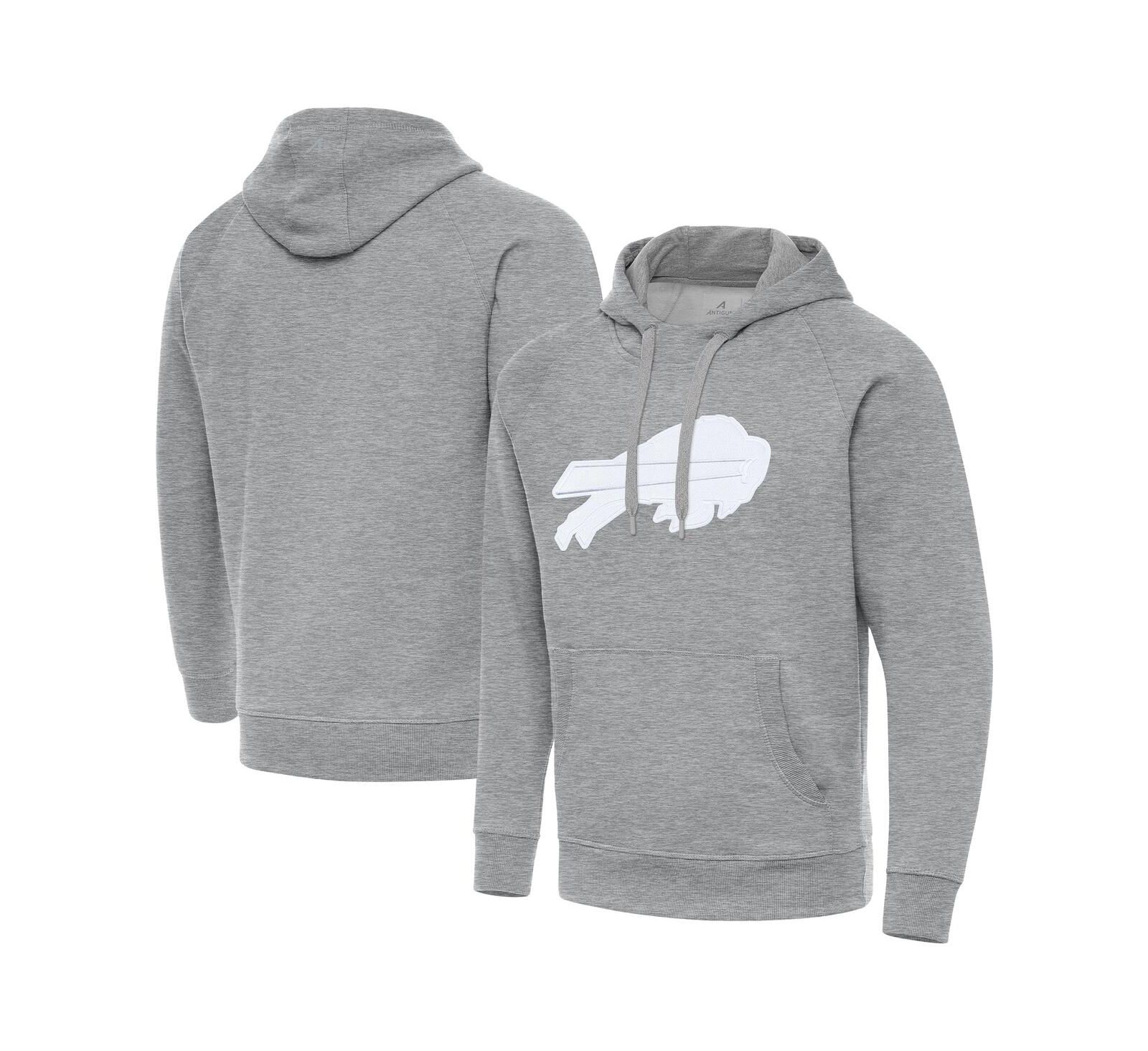 Antigua Men's Heather Gray Buffalo Bills Victory Pullover Hoodie