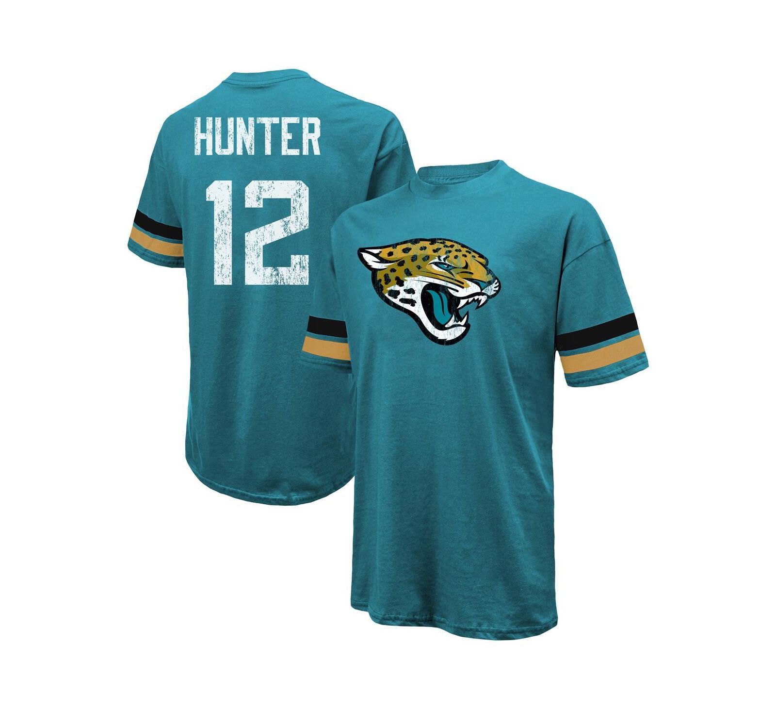 Футболка оверсайз Majestic Threads Men's Travis Hunter Teal Jacksonville Jaguars 2025 NFL Draft First Round Pick