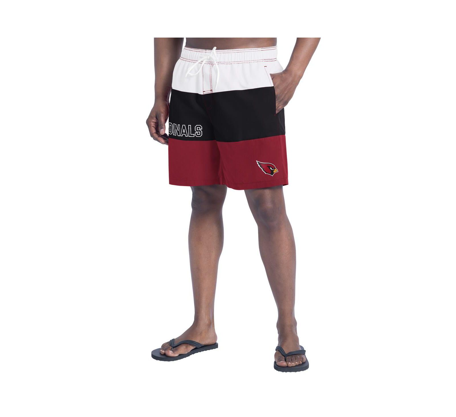 G-III Sports by Carl Banks Men's Cardinal/Black Arizona Cardinals Sunrise Volley Swim Shorts