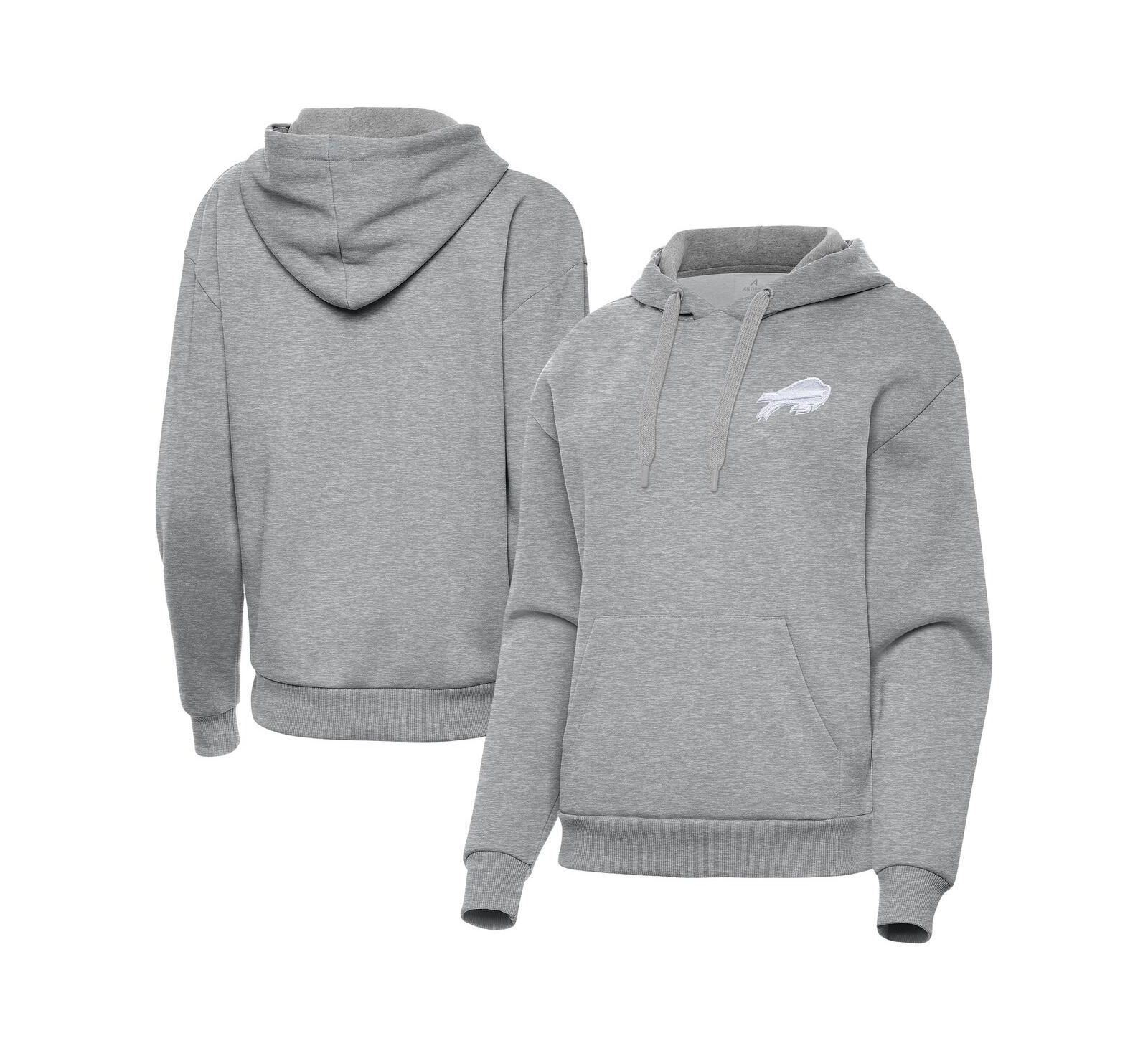 Antigua Women's Heather Gray Buffalo Bills Victory Pullover Hoodie