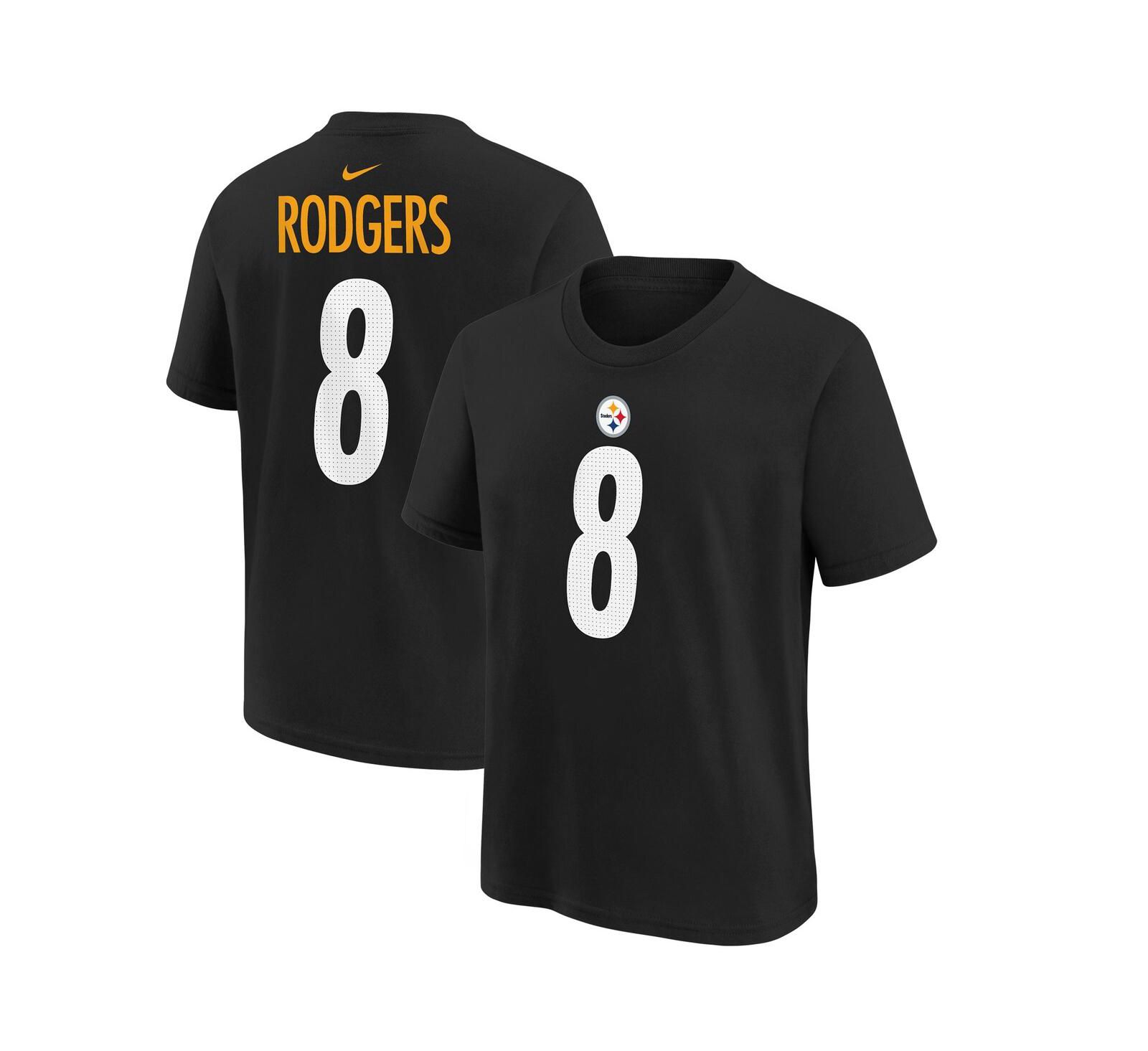 Детская футболка Outerstuff Aaron Rodgers Black Pittsburgh Steelers Player Name & Number