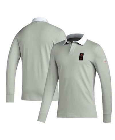 Adidas Men's 2023 Player Gray Houston Dynamo FC Travel Long Sleeve Polo Shirt