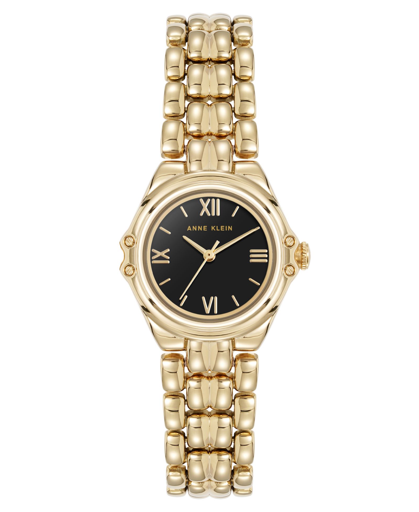 Часы Anne Klein Women's Quartz Round Capital Gold-Tone Metal Alloy, 28mm