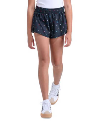 adidas Girls' 8-16 Elastic Waistband Printed Woven Shorts