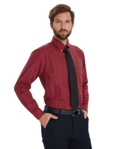 Club Room Men's Stewart Tartan Regular-Fit Dress Shirt, Macy's Exclusive