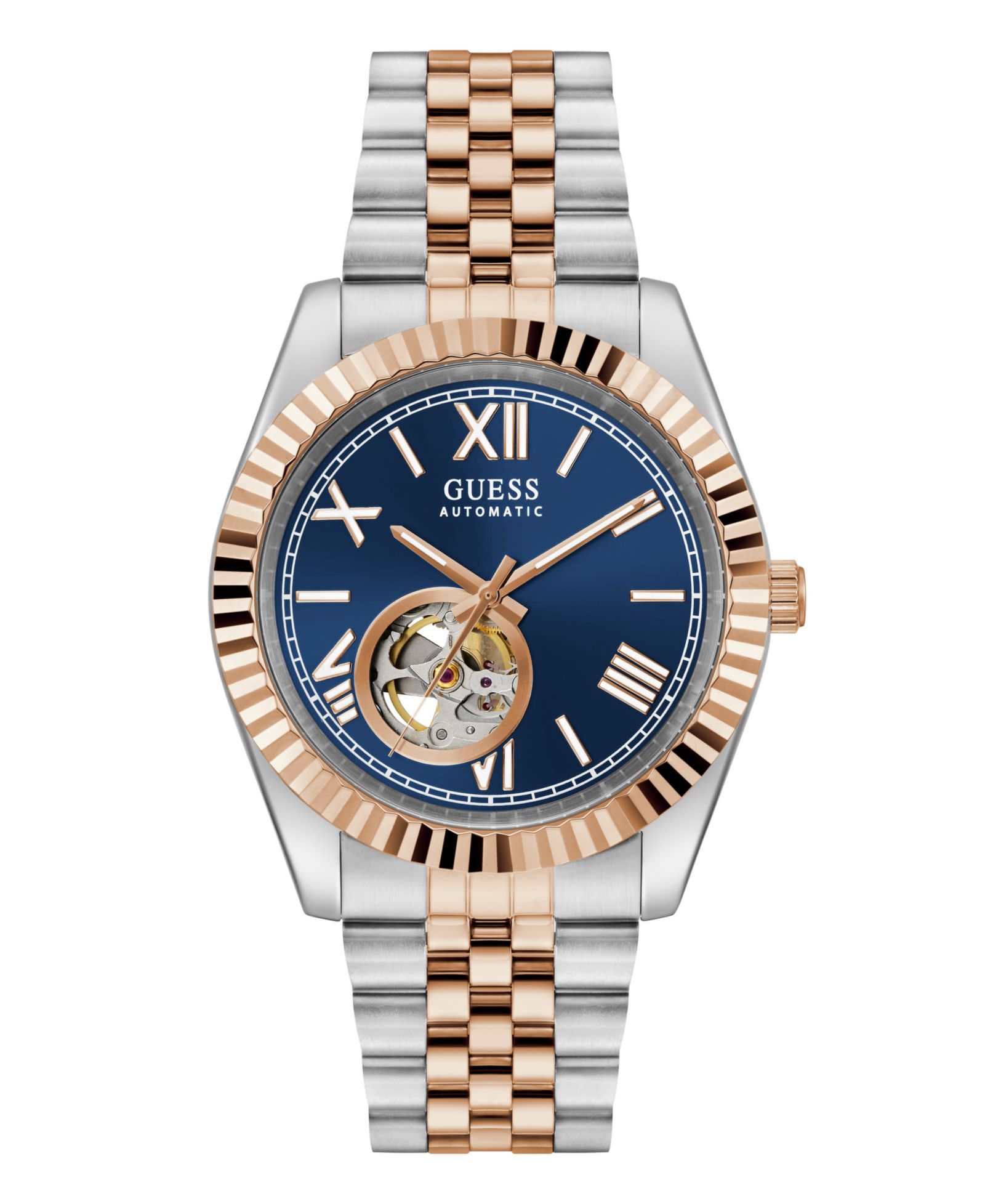 GUESS Men's Two-Tone Automatic Watch, 42mm