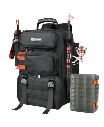 Ayamaya TackleTrek 40L Fishing Backpack with Dual Rod Holders & 2 Tackle Trays – The Ultimate Outdoor Gift for Him