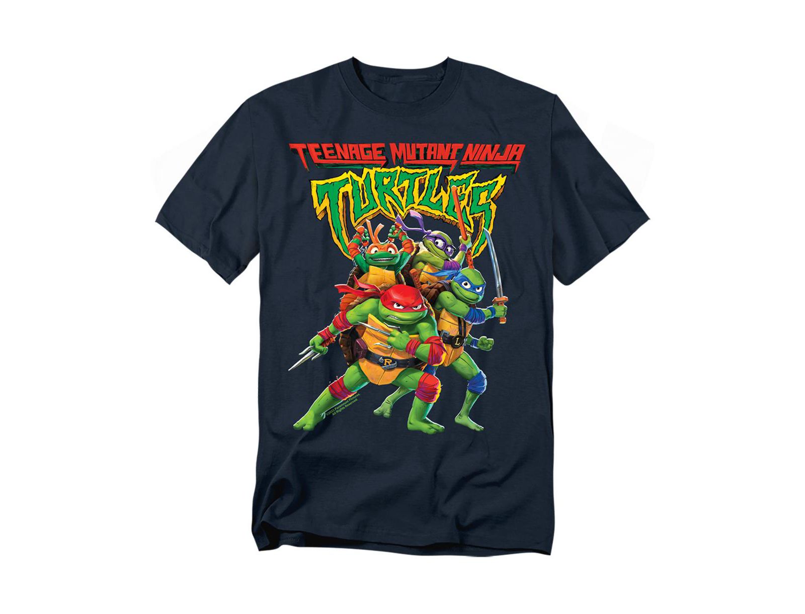 Teenage Mutant Ninja Turtles Men's TMNT Mutant Mayhem Logo With Group T-Shirt