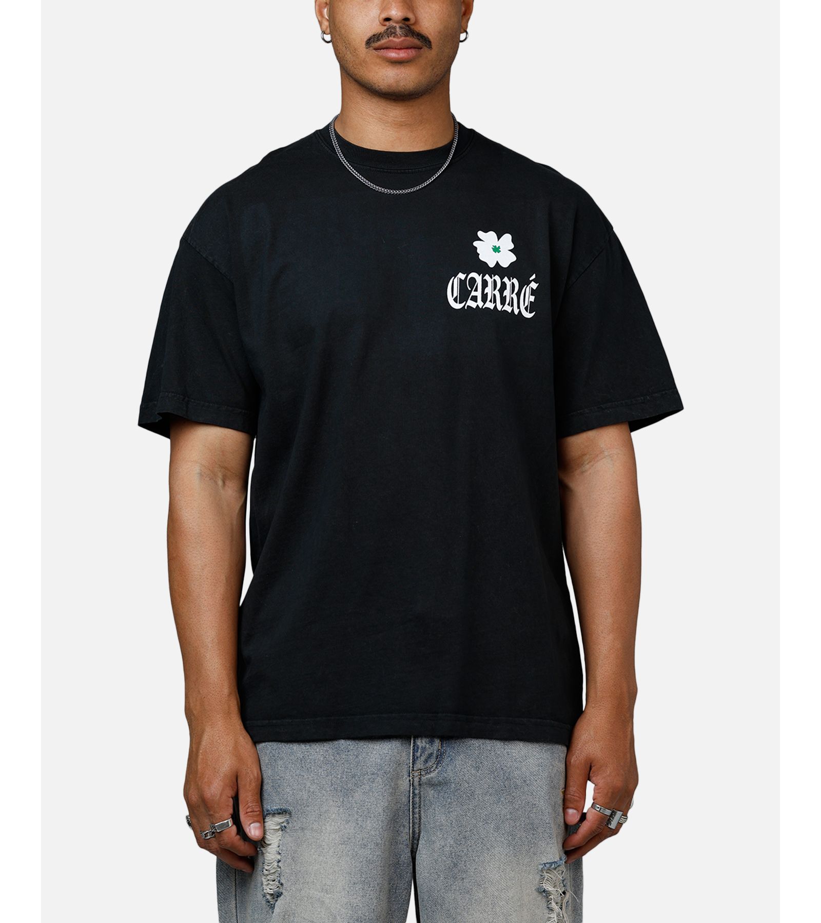 CARRE Men's Eternal Garden Heavyweight T-Shirt - Black Acidwash M