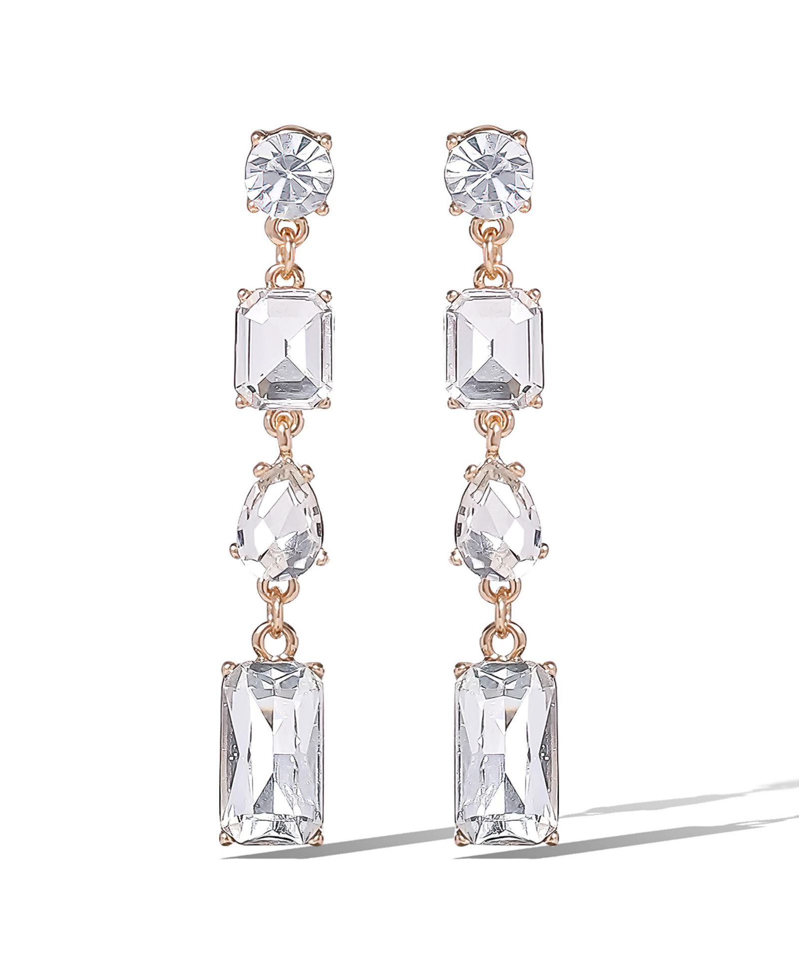 Jessica Simpson Crystal Cascade Statement Earrings