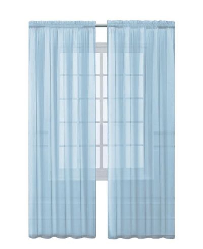 Kate Aurora прозрачная занавеска Sheer Window Curtain Baby Blue Lightweight, 90 in. Long