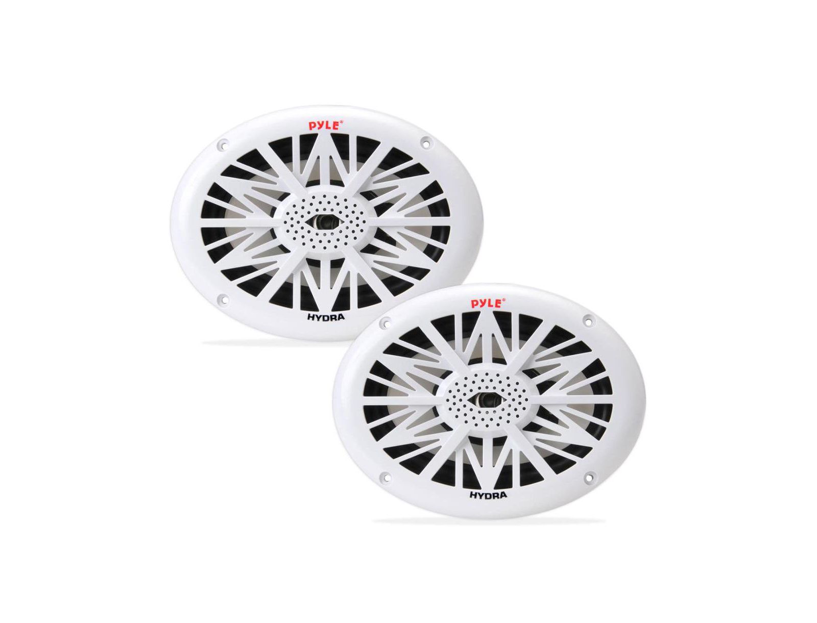 Pyle Dual 6'' x 9'' Water Resistant Marine Speakers, 2-Way Full Range Stereo Sound, 260 Watt, White