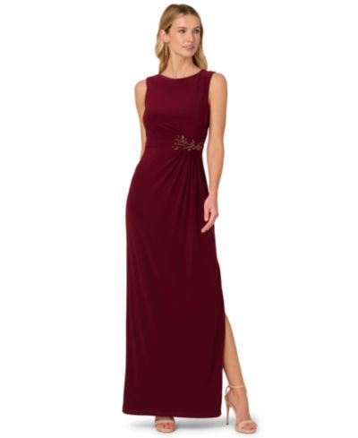 Adrianna Papell Women's Embellished Back Zipper Maxi Dress