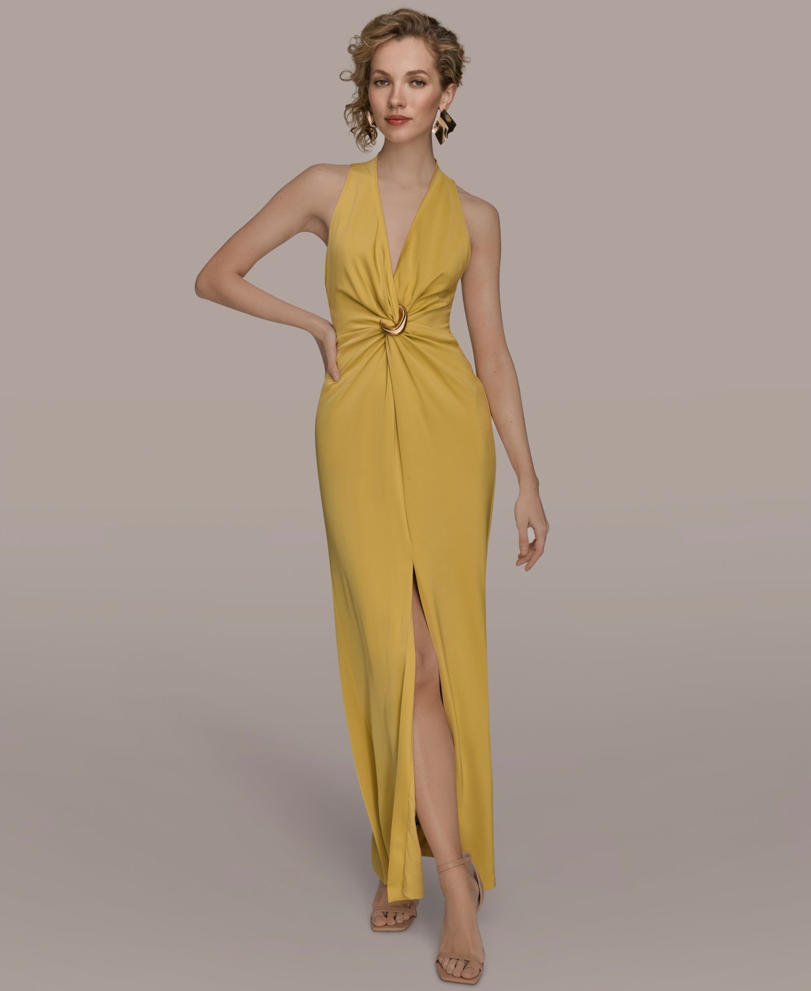 Donna Karan New York Женское платье без рукавов с V-образным вырезом