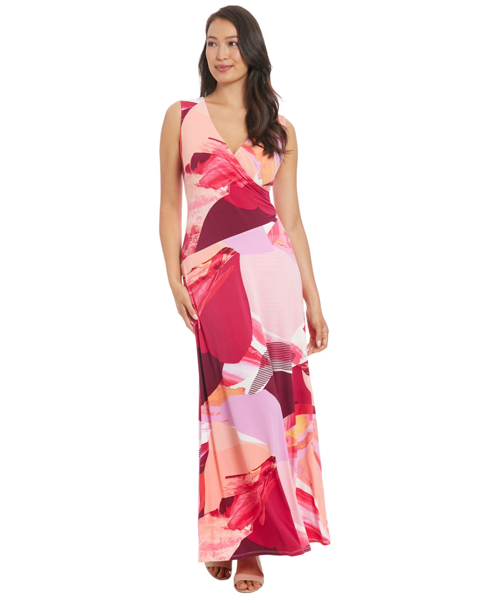 Платье London Times Petite Surplice-Neck Sleeveless Maxi
