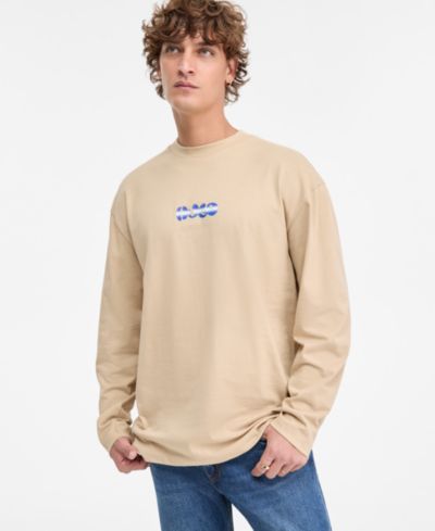 Мужская хлопковая футболка Hugo by Hugo Boss Long-Sleeve с логотипом Nifting
