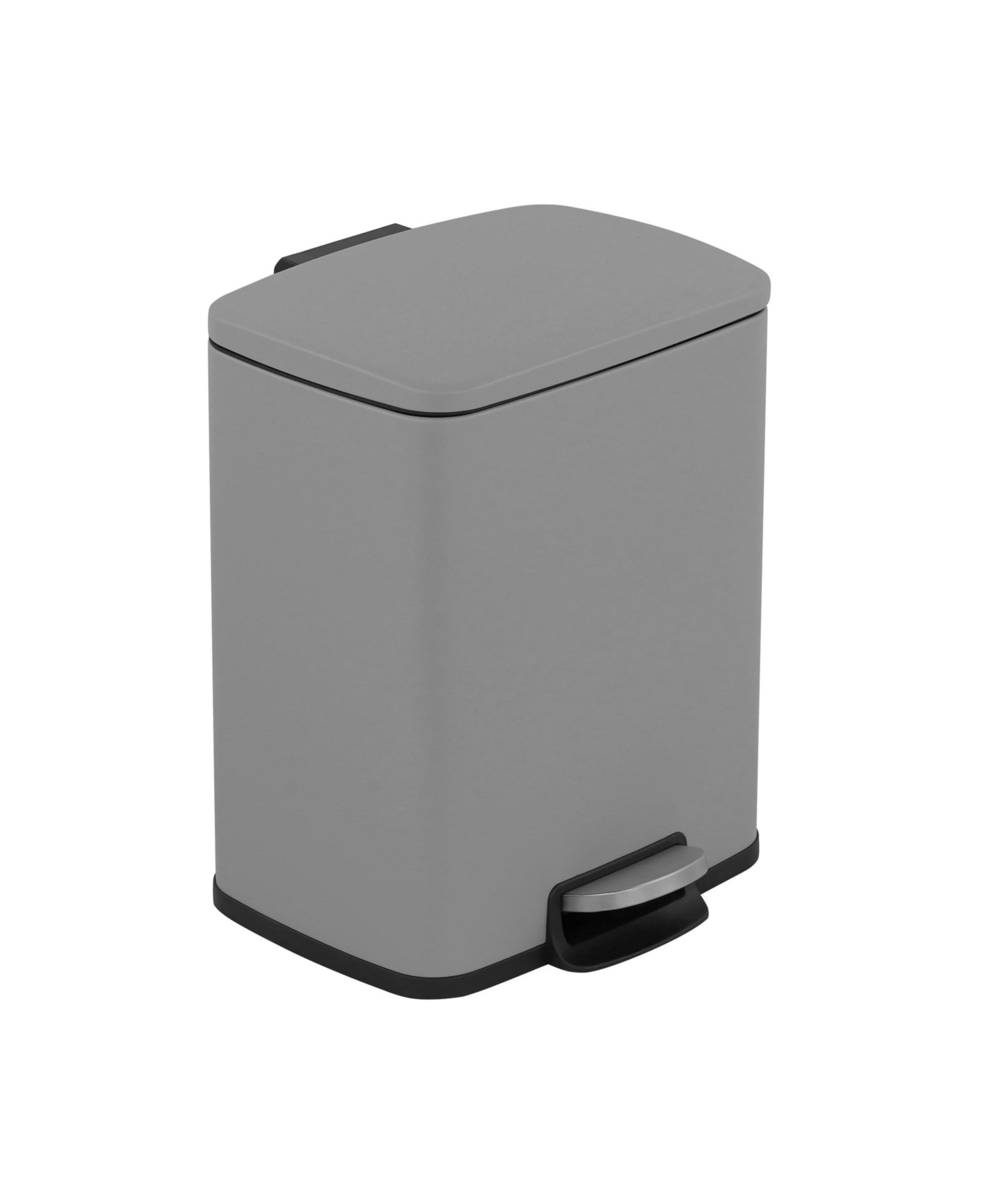Mega Casa 5.3 Gal./20 Liter Rectangular Stainless-Steel-Made Matt Grey Step-on Trash Can for kitchen