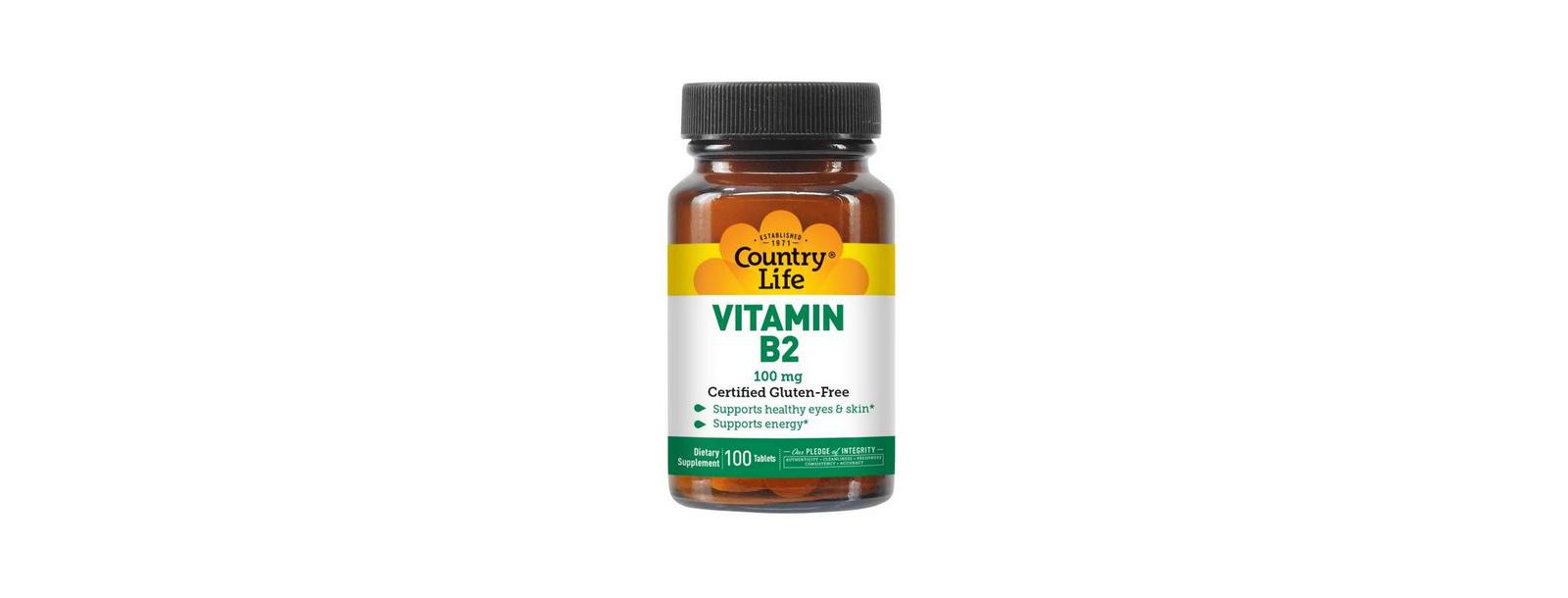 Витамин B-2 Country Life, 100 mg, 100 таблеток