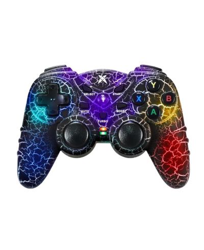 Беспроводной контроллер NBCP для PC, черный дизайн с RGB LED, совместим с Windows и Steam