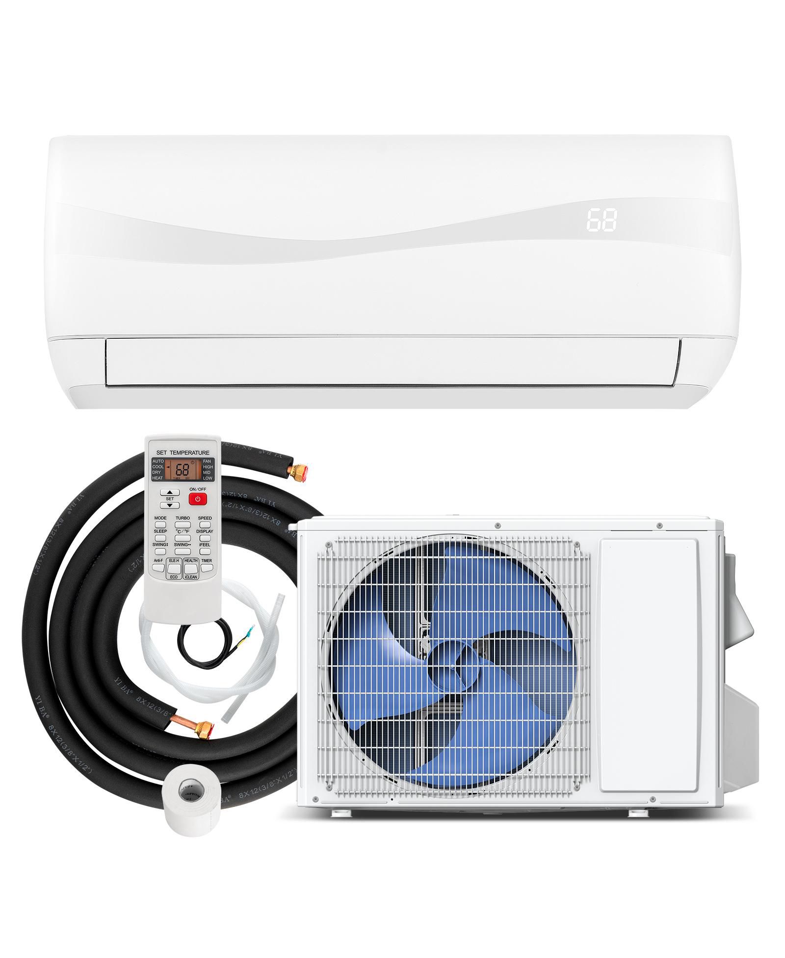 Gymax, 9,000 BTU Cooling, 19 SEER2, 115V Mini Split Air Conditioner & Heater, Wall Mount AC Unit