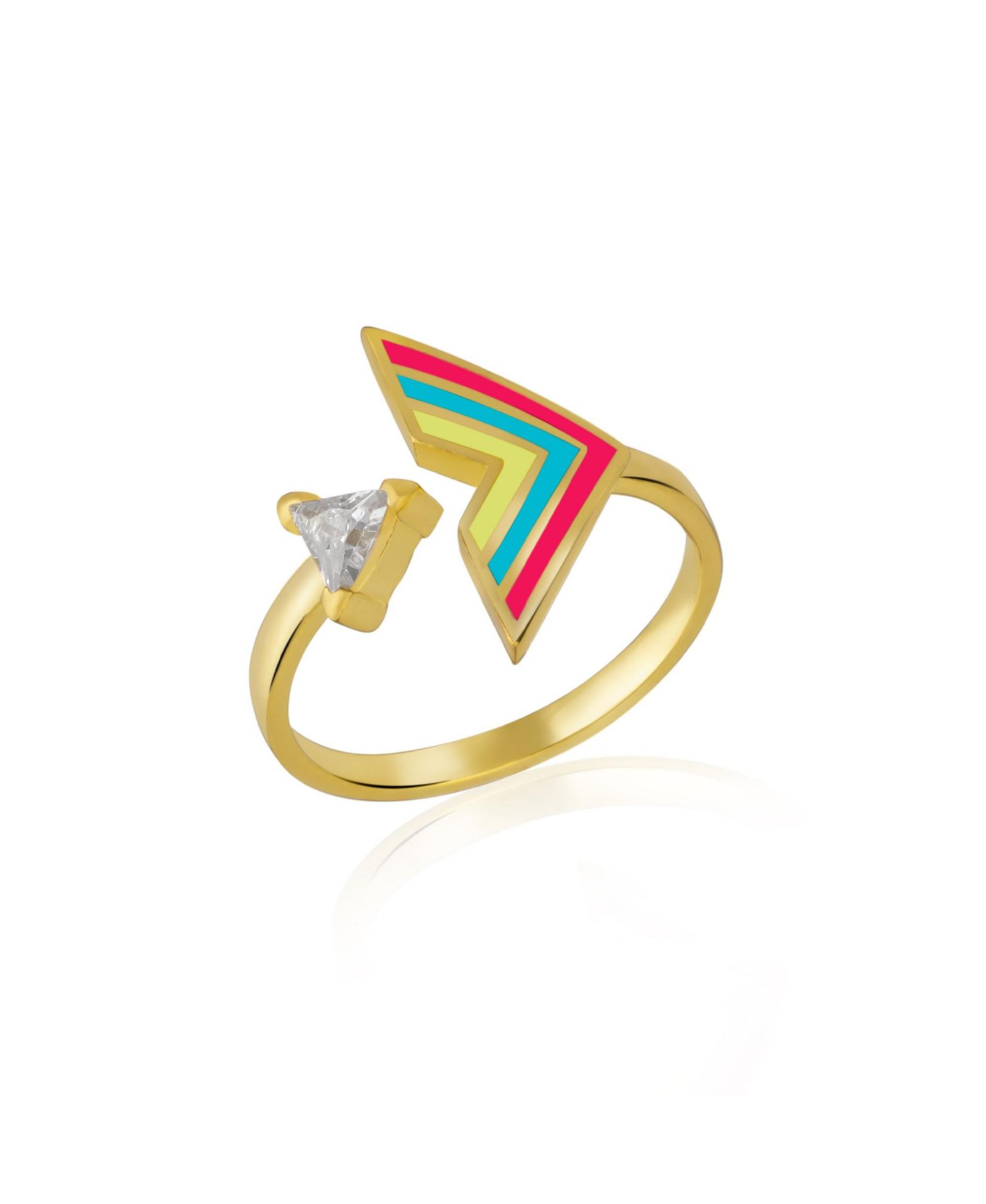 Enamel Arrow Ring In Sterling
