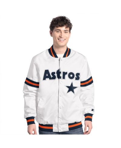 Starter Men's White Houston Astros Cooperstown Scout Full-Snap Varsity Jacket