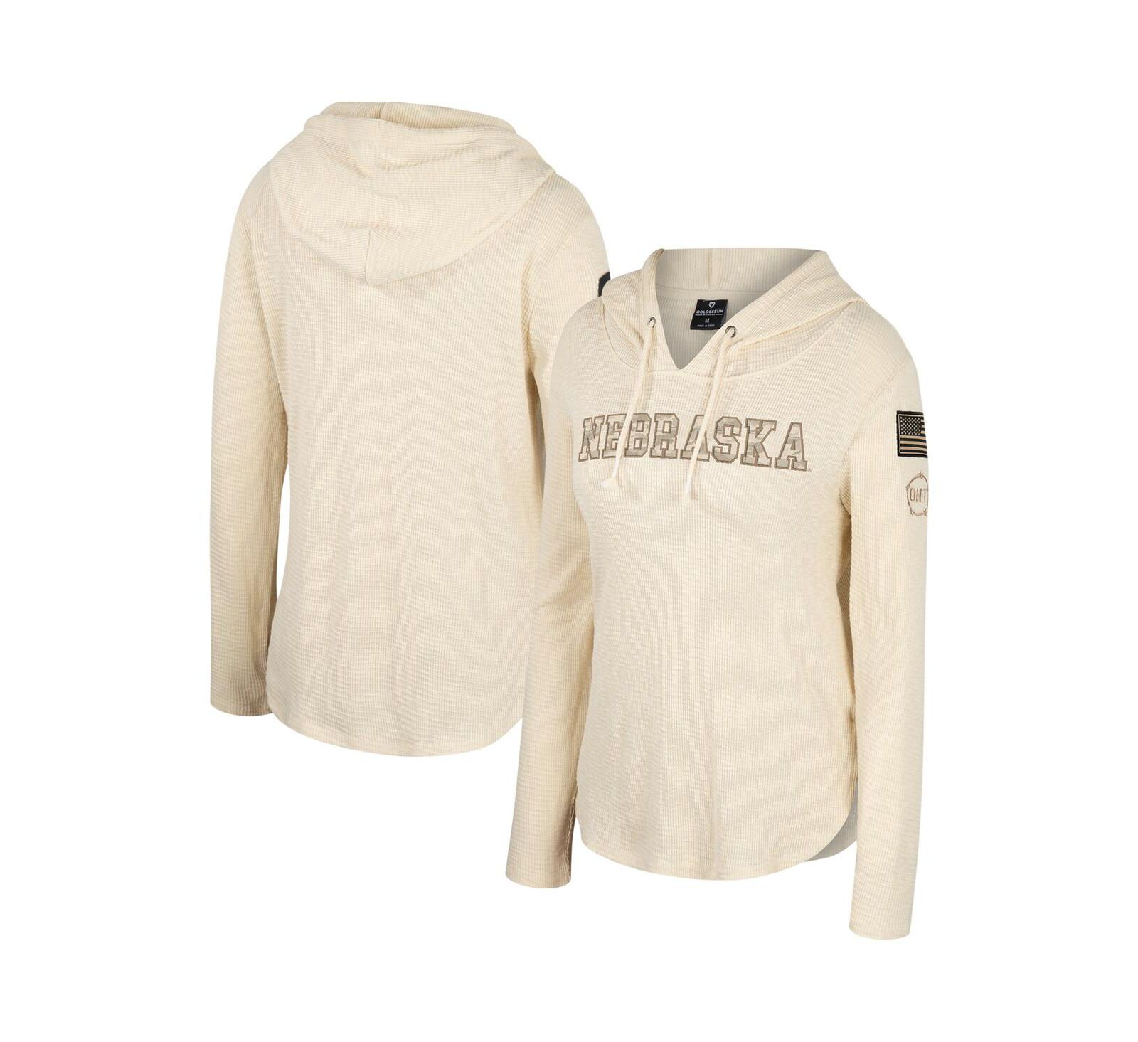 Женское худи Colosseum Nebraska Huskers OHT Military Appreciation Casey Raglan с длинным рукавом