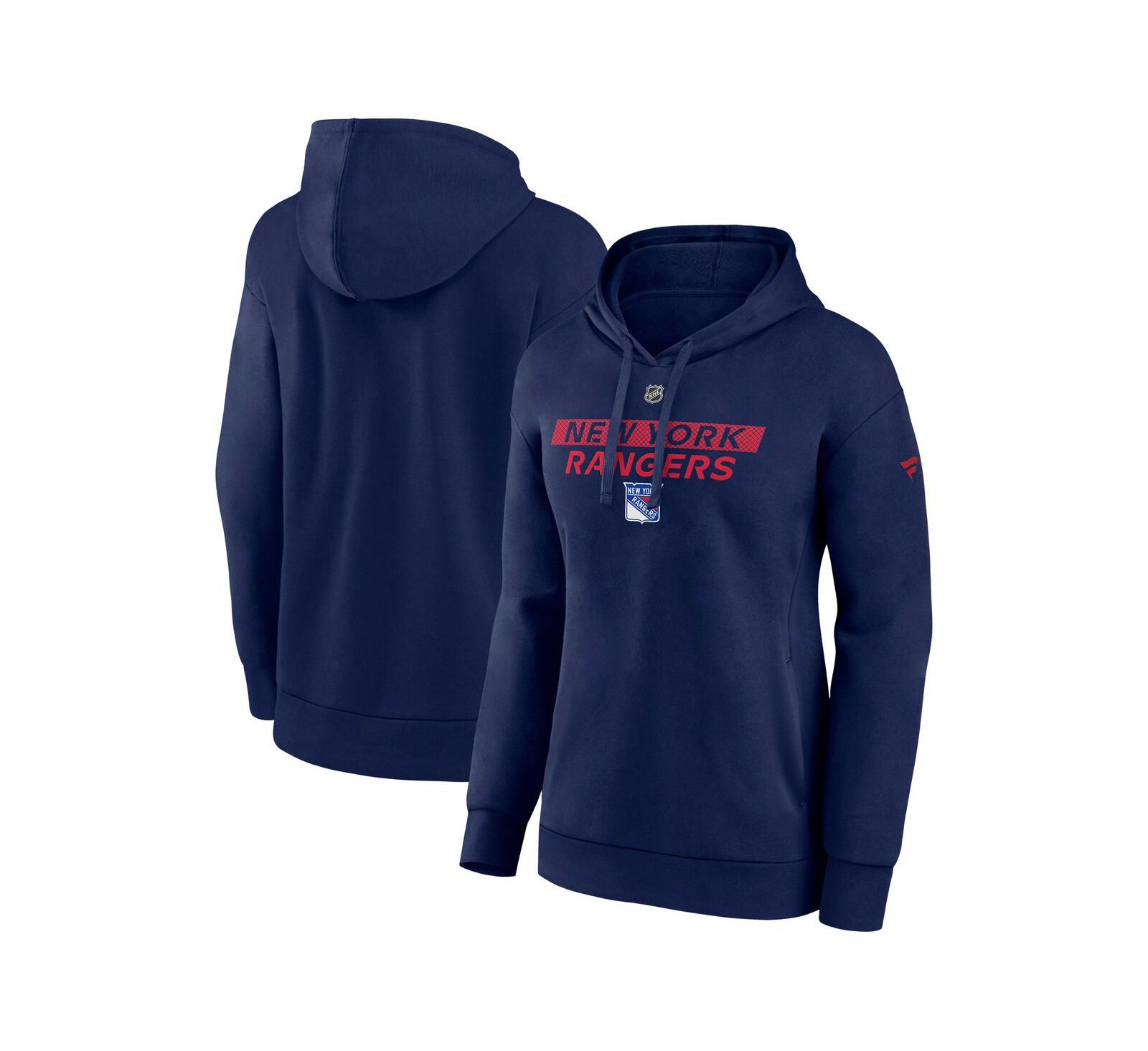 Толстовка-худи Fanatics Women's Navy New York Rangers Authentic Pro Core Primary Fleece Pullover