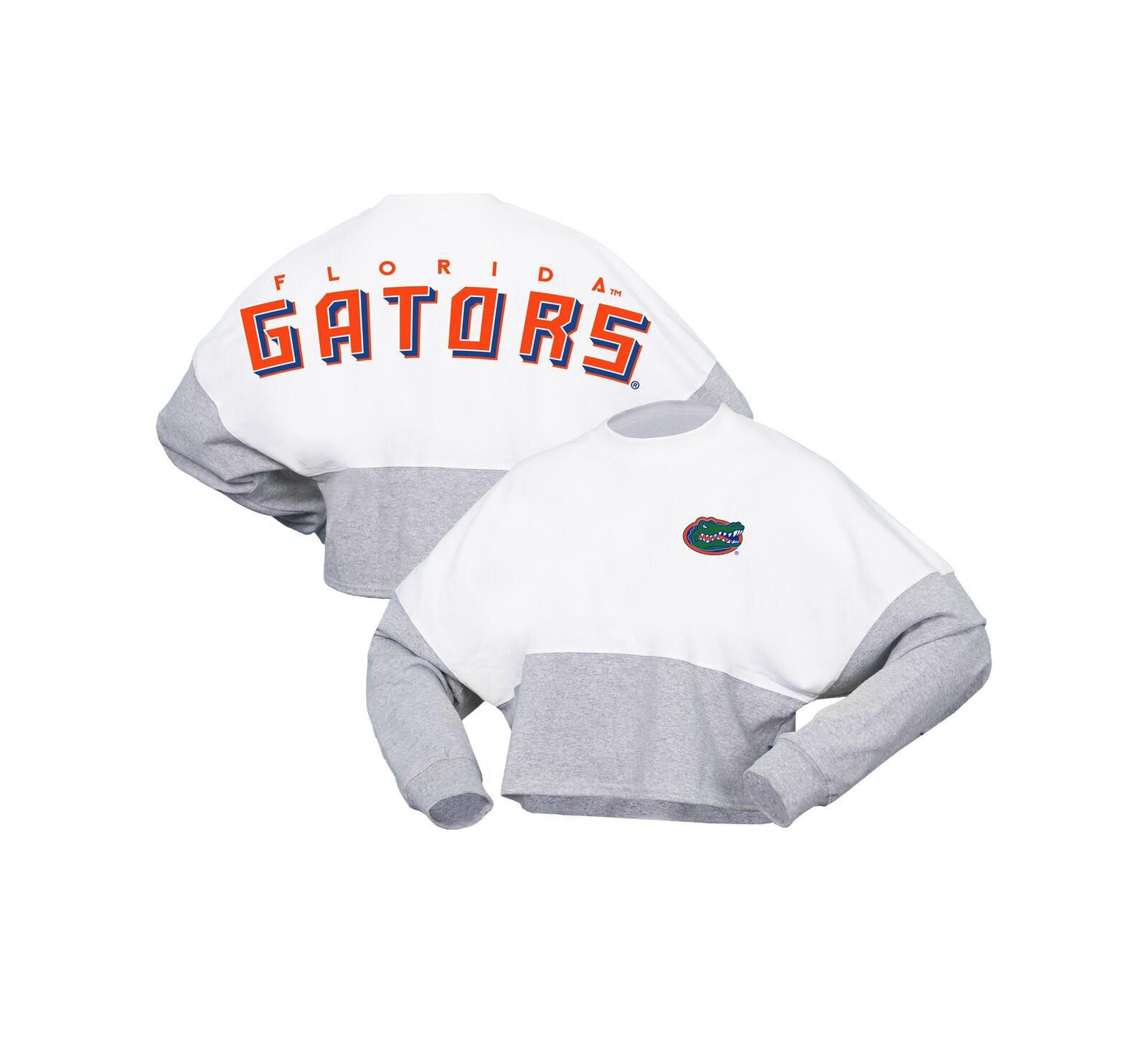 Женский укороченный лонгслив-футболка Spirit Jersey White Florida Gators Heather Block