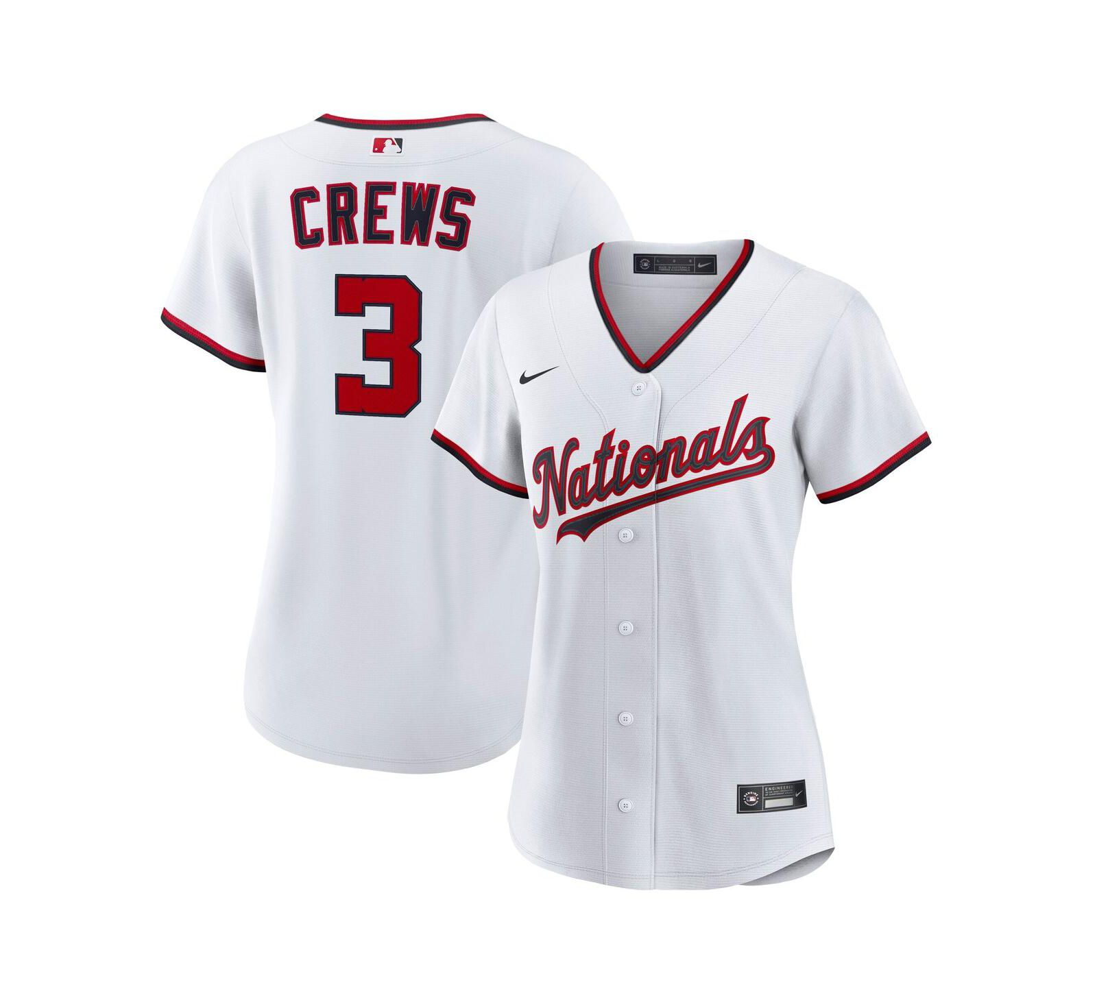 Nike Женская джерси Dylan Crews White Washington Nationals Home Replica