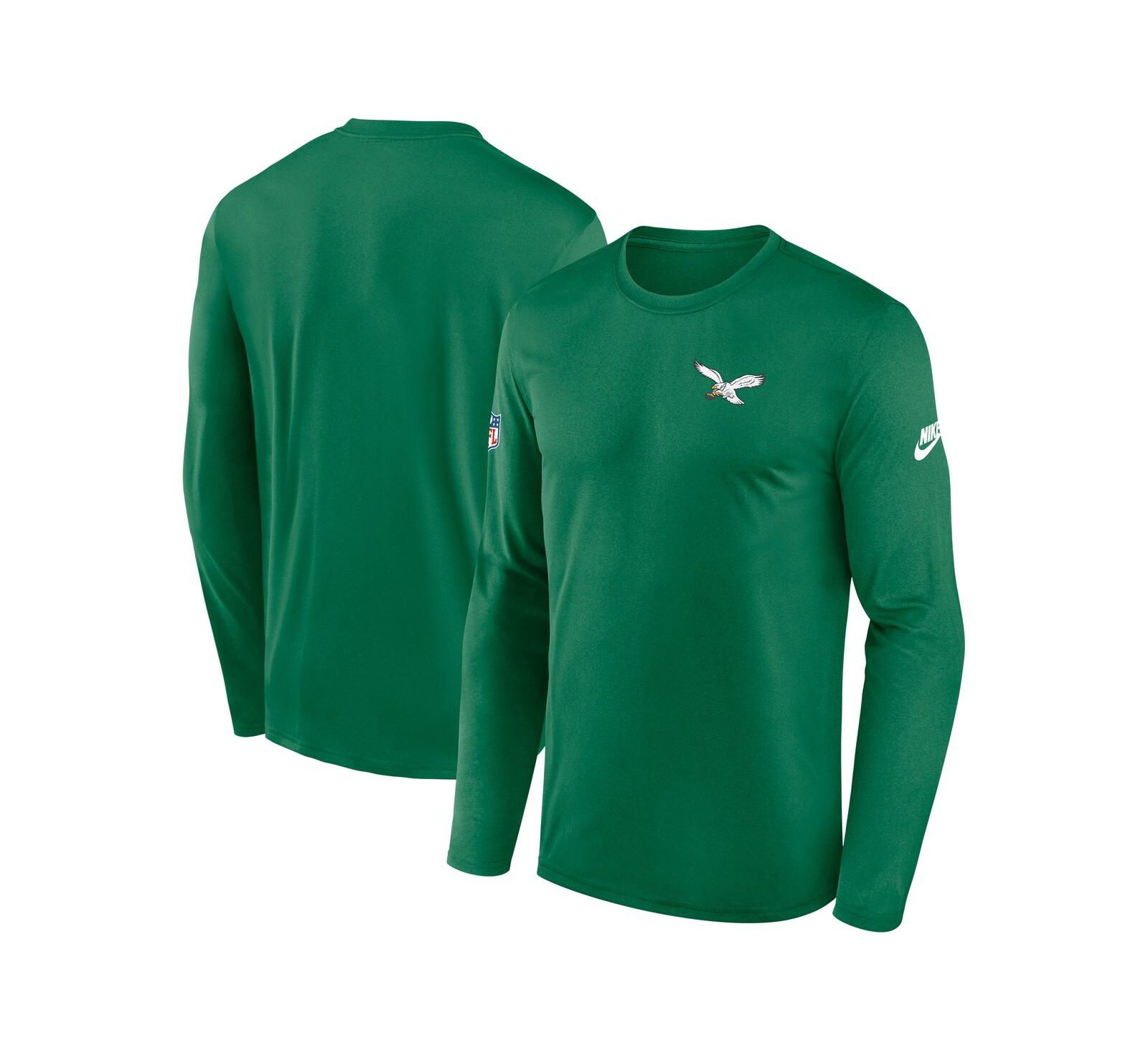 Nike Men's Kelly Green Philadelphia Eagles Legend Small Logo Performance Long Sleeve T-Shirt