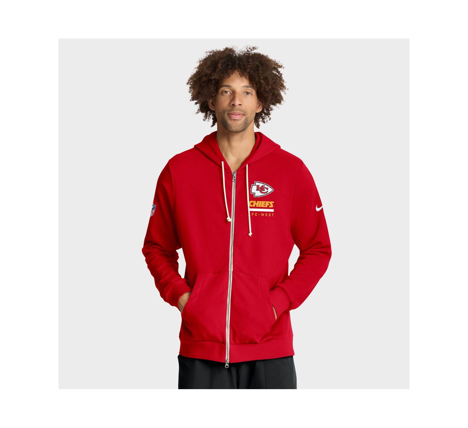 Nike Men's Red Kansas City Chiefs Sideline Utility Player Performance Full-Zip Hoodie