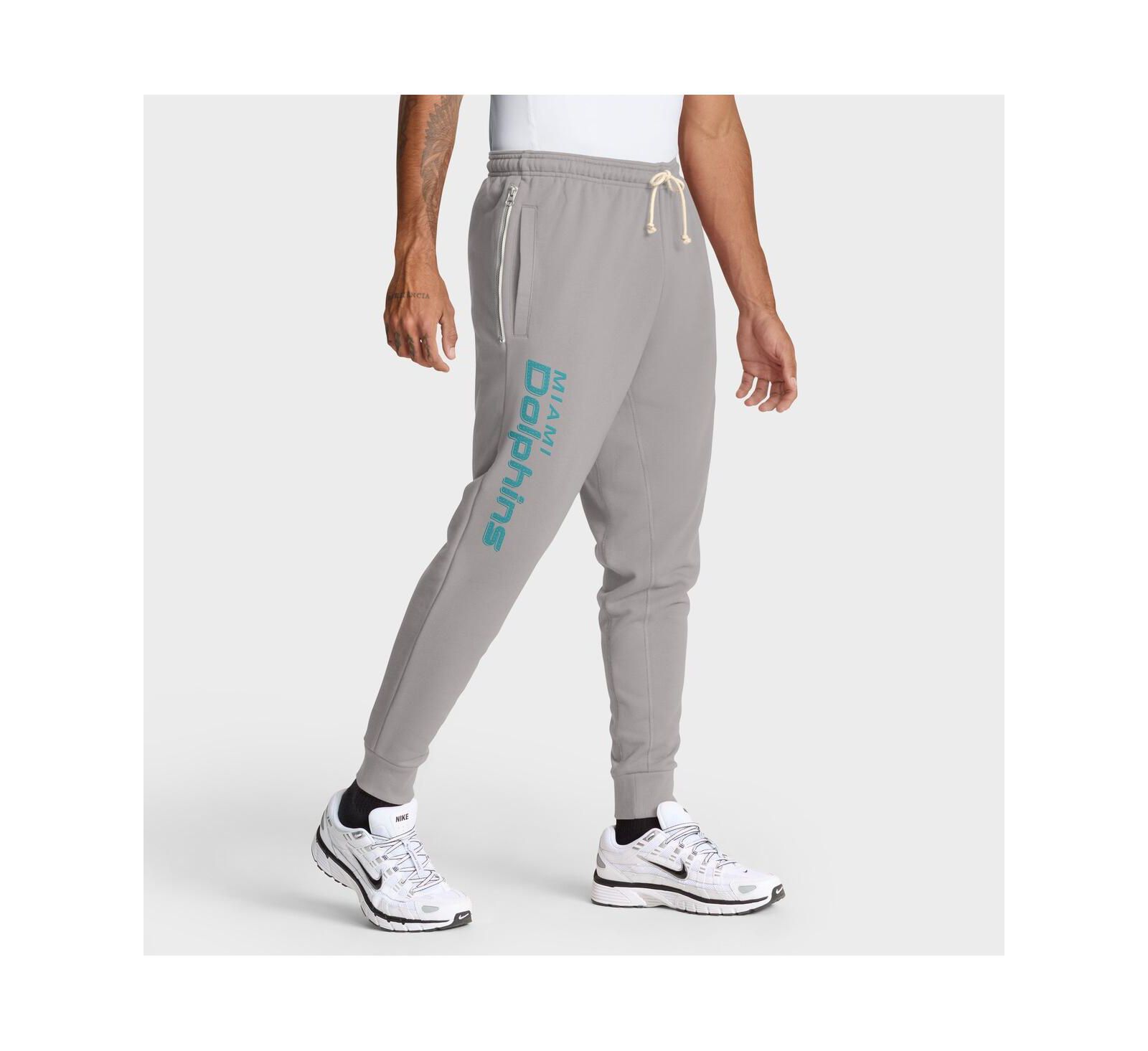 Nike Men's Gray Miami Dolphins Sideline Ground Game Performance Taper Pants