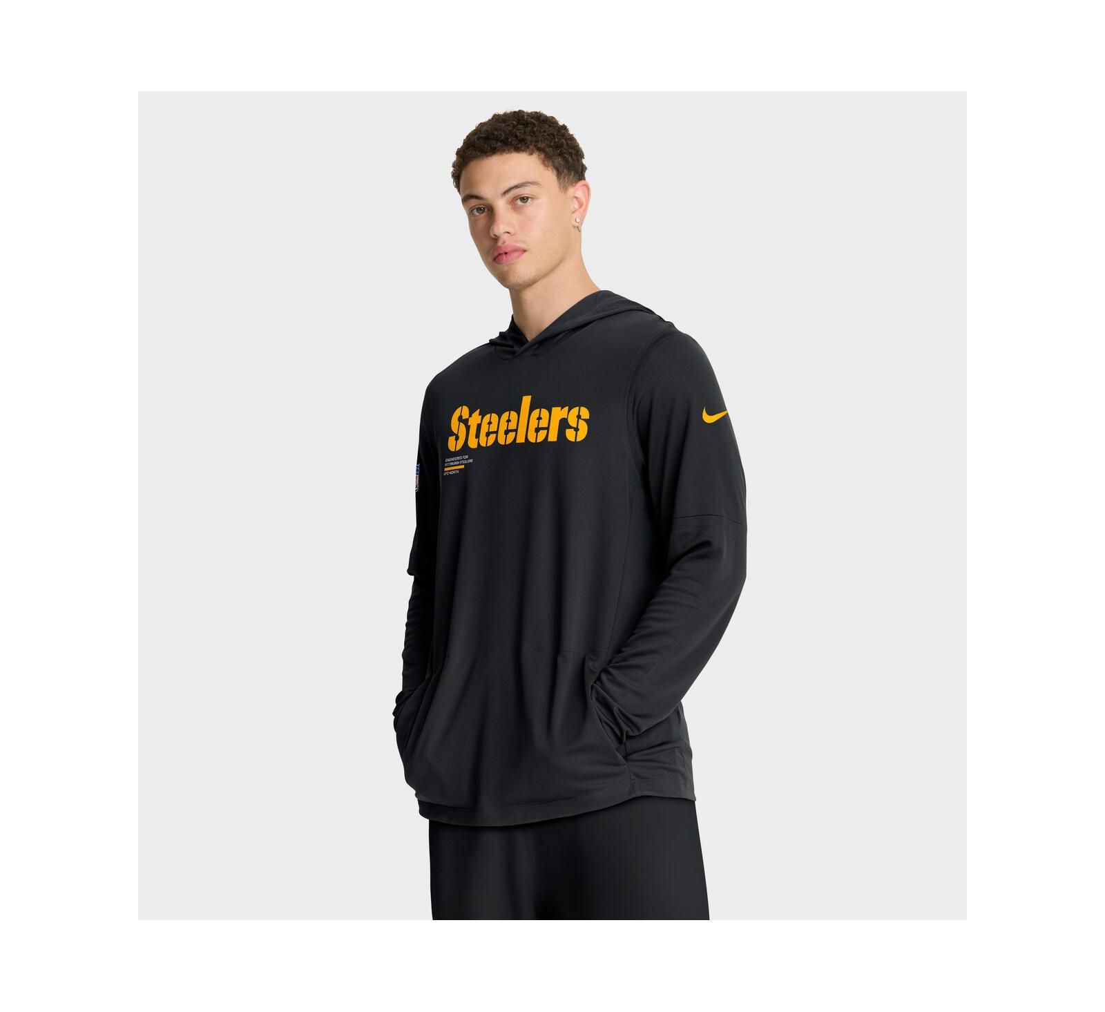 Nike Мужской черный лонгслив Pittsburgh Steelers Performance