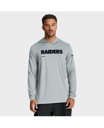 Nike Мужская толстовка Silver Las Vegas Raiders Sideline Pure Fury Performance Long Sleeve