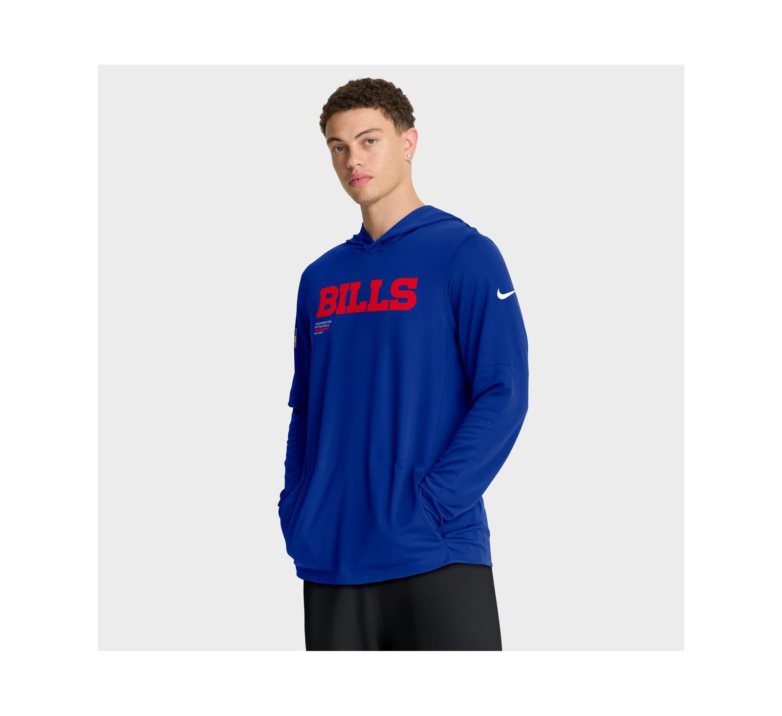 Nike Men's Royal Buffalo Bills Sideline Pure Fury Performance Long Sleeve Hoodie T-Shirt