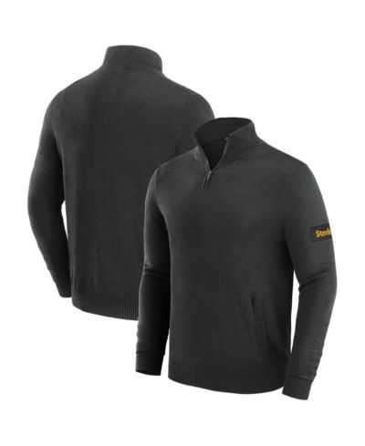 Мужской джемпер J. Palmer Black Pittsburgh Steelers Franchise Quarter-Zip Sweater