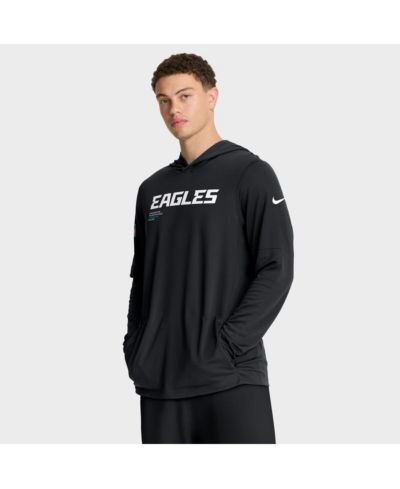 Мужская футболка Nike Philadelphia Eagles Sideline Pure Fury с длинным рукавом, черная