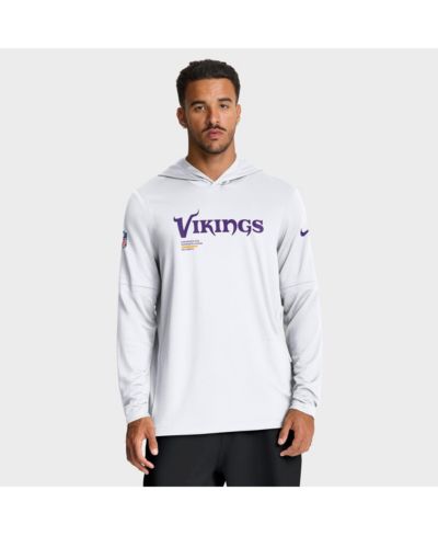 Мужская футболка Nike White Minnesota Vikings Sideline Pure Fury Performance Long Sleeve Hoodie