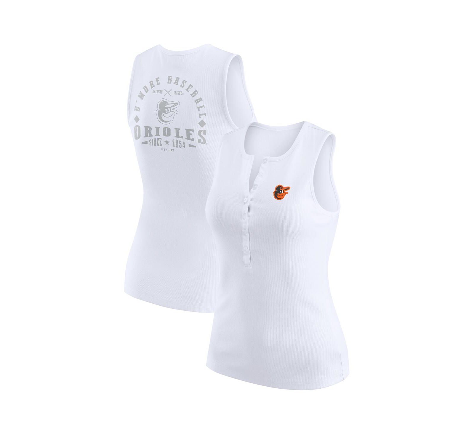 WEAR by Erin Andrews Женский трикотажный майка-хенли White Baltimore Orioles
