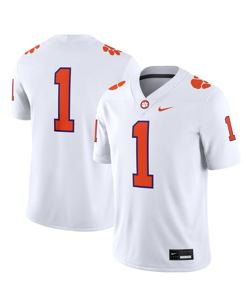 Мужская игровая джерси Nike 1 White Clemson Tigers
