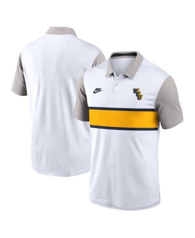 Nike Мужская спортивная рубашка поло West Virginia Mountaineers Athletic Prep Legacy Logo белая/серая