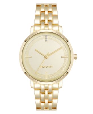 Nine West Women's Quartz Premium Gold-Tone Metal Alloy Watch, 35mm