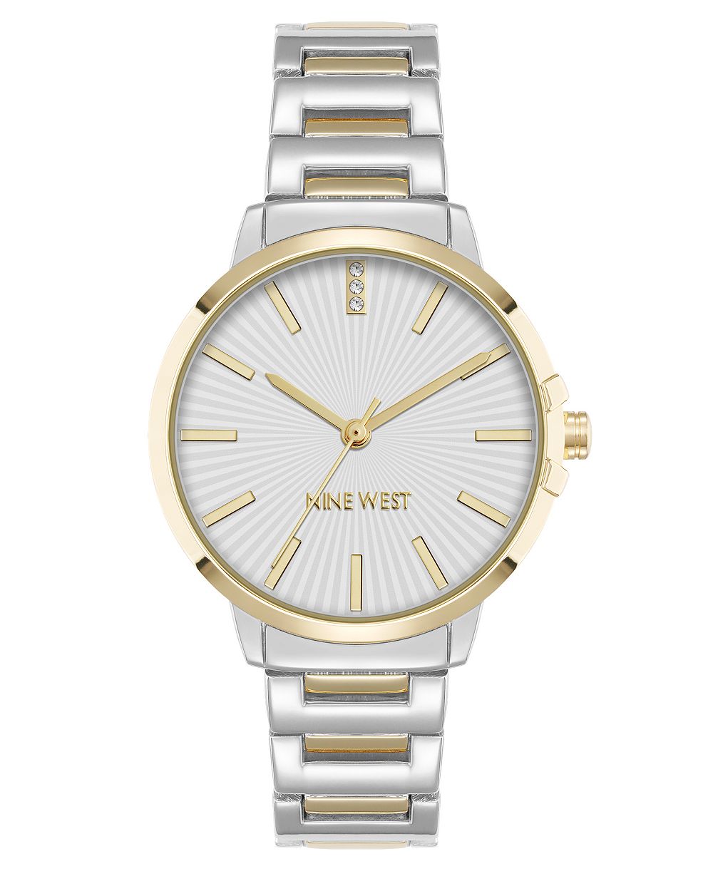 Nine West Women's Quartz Classic Silver-Tone and Gold-Tone Metal Alloy Watch, 35mm