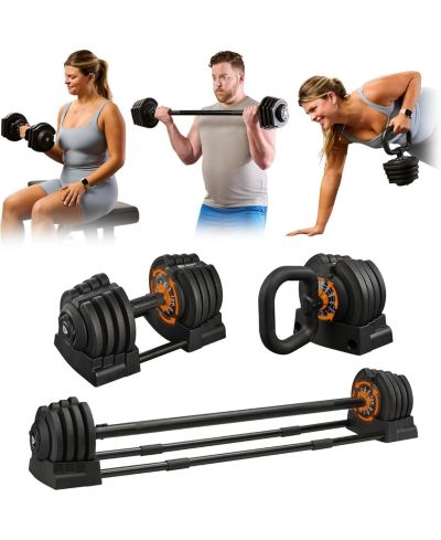 Lifepro Adjustable Dumbbell 43lb Single – Quick-Change Adjustable Weight with Anti-Slip Handle, Space-Saving Gym Weights for Home Fitness
