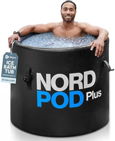 Lifepro NordPod Plus Portable Ice Bath Tub - XL Cold Plunge Tub for Athletes, Indoor/Outdoor Use - Foldable 80-Gallon Inflatable Ice Bath